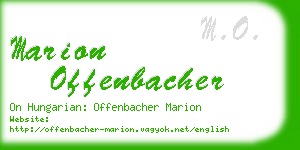 marion offenbacher business card